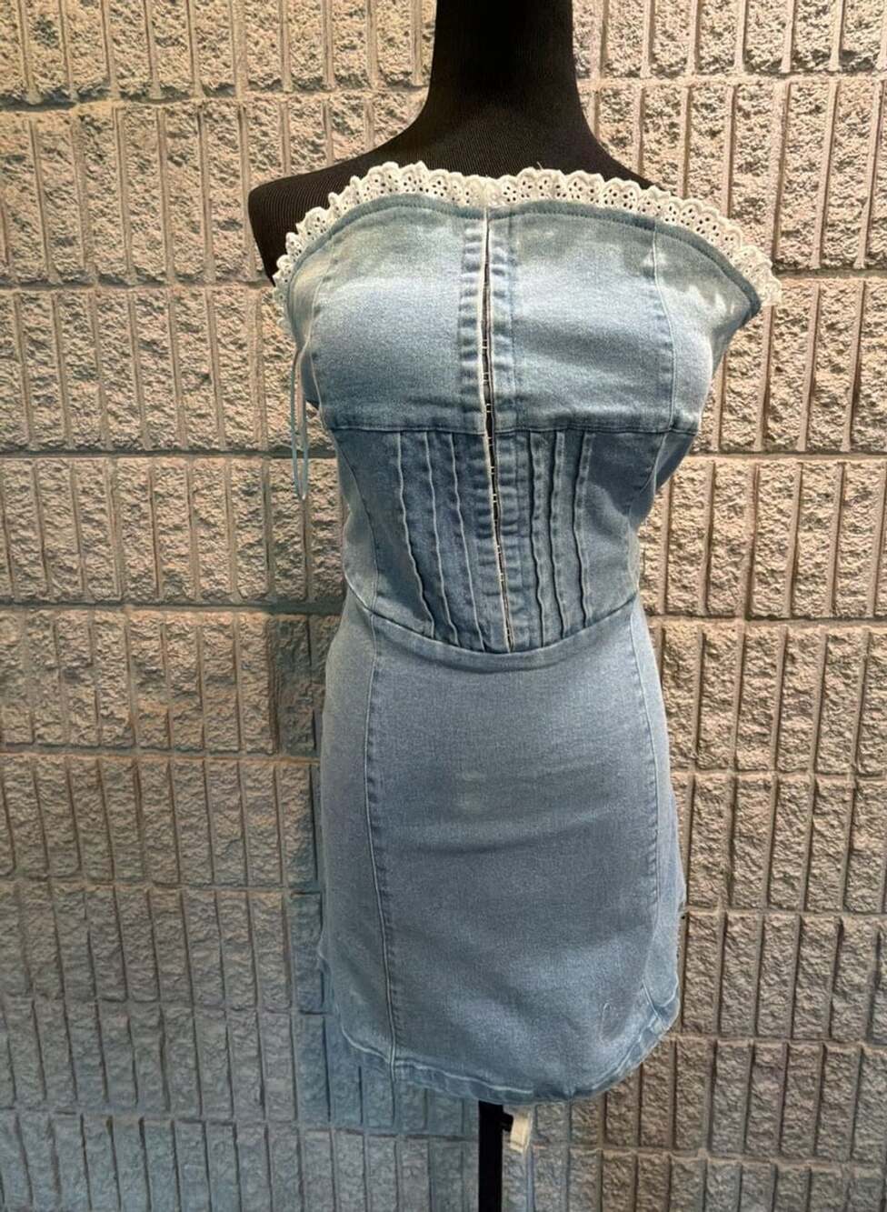 798 A.C.G. Los Angeles Denim Corset Mini Dress Size S